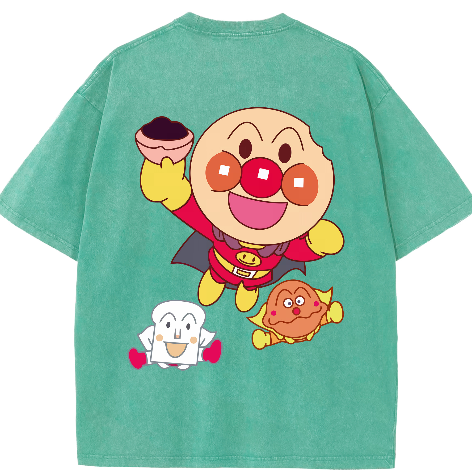 （画像用） アンパンマン Anpanman 綿100% ヴィンテージ風 半袖Tシャツ（背面プリント）